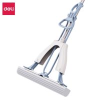 得力 LQ136膠棉拖把(對折式)(28cm)(藍(lán)色)(1把) LQ137 海綿拖把 拖把